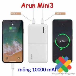 Pin dự phòng Arun 10000mah Mini3
