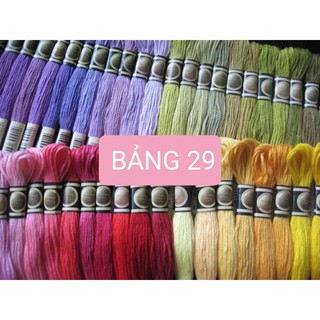 [ BẢNG 29 ] CHỈ COTTON THÊU TRANH CHỮ THẬP CXC /GIÁ TÉP DÀI 8M