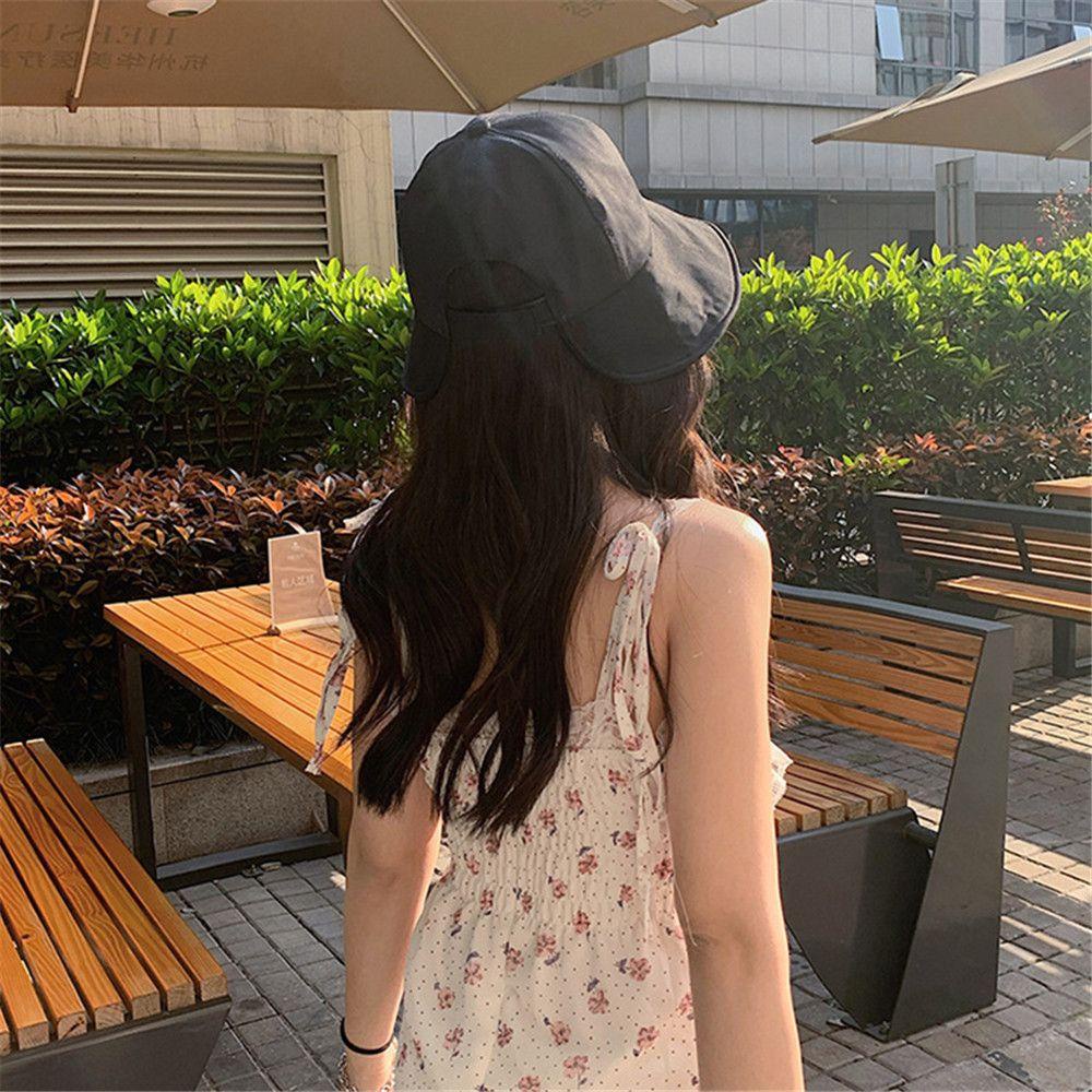 Nón Tai Bèo Vải Cotton Mềm Có Thể Điều Chỉnh Nhiều Màu Thời Trang Xuân Hè Cho Nữ