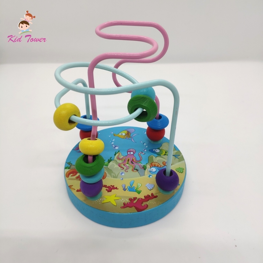 Luồn hạt gỗ cho bé giúp bé luyện khéo tay kiên nhẫn phát triển trí tuệ