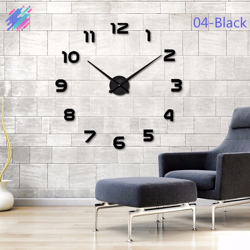 Đồng hồ dán tường 3D size lớn tráng gương trang trí nhà cửa sang trọng