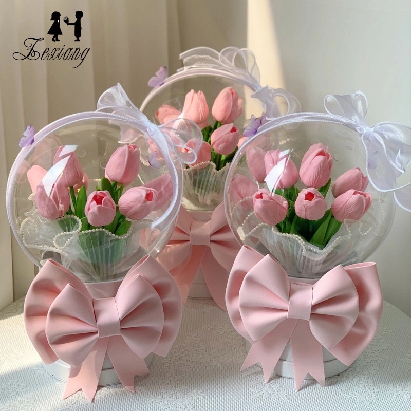 Bộ bóng và hoa tự làm handmade tặng bạn gái 8/3 hoặc valentine
