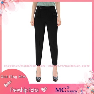 [Tặng Quà 25K] Quần Tây Nữ Baggy Mc Fashion, Kiểu Dáng Công Sở Đẹp, Lưng Cao, 2 Màu Đen Q0369, Xanh Tím Than