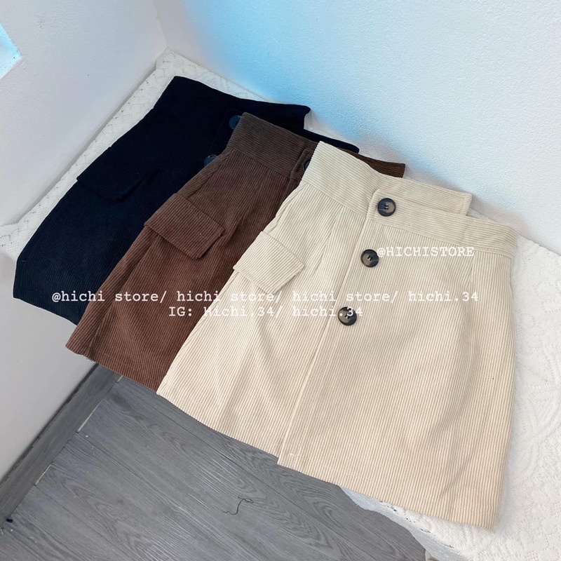 chân váy cạp lệch nhung và áo len trễ vai ảnh thật video hichi | BigBuy360 - bigbuy360.vn