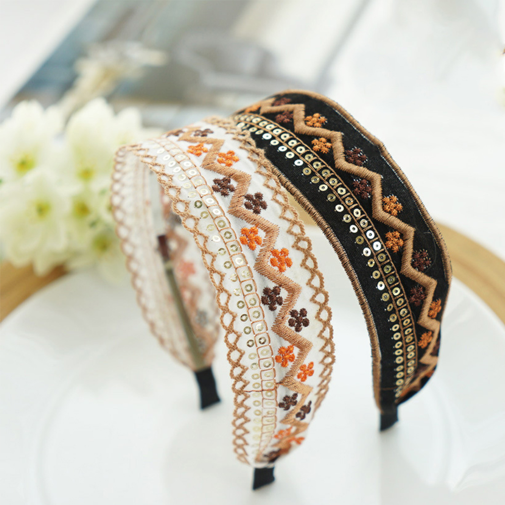 Băng đô thêu hoa phong cách dân tộc retro thời trang cho nữ