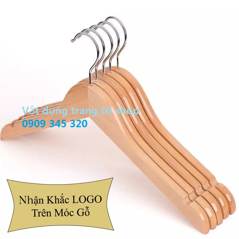 [Mã LIFEHL15K giảm 10% đơn 0Đ] Móc gỗ treo quần áo 44.5cm( Bộ 10 Móc KTN )