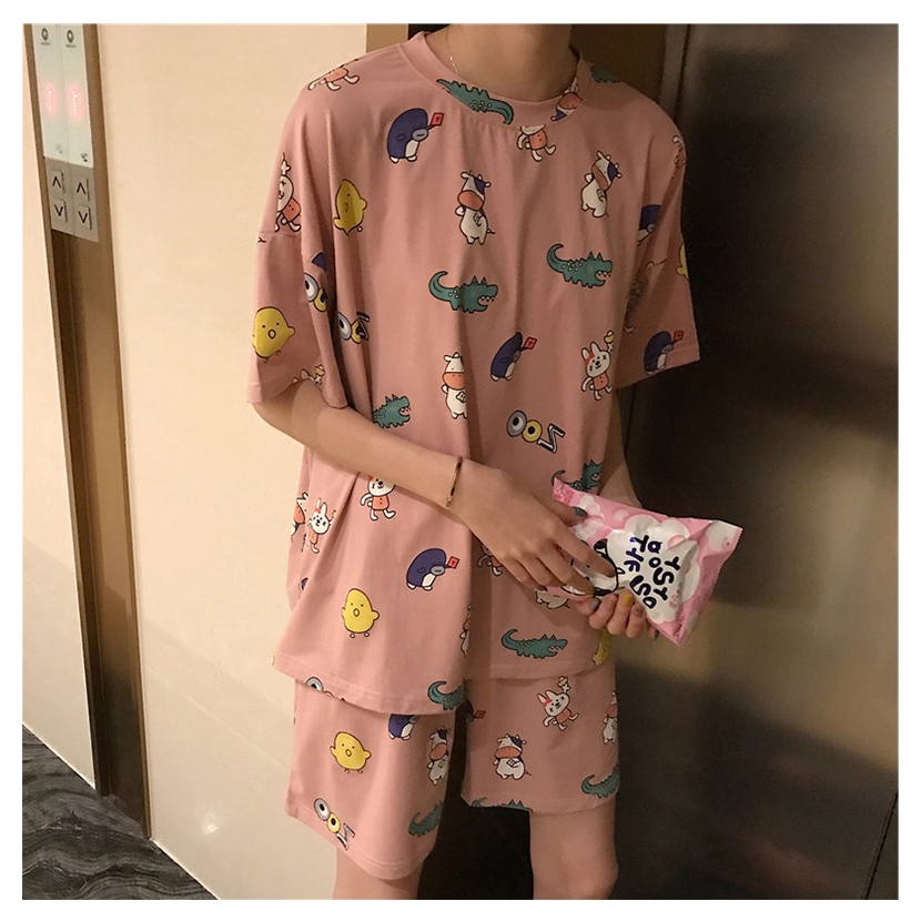 Bộ Áo Thun Ngắn Tay + Quần Ống Rộng Phong Cách Hàn Quốc Dành Cho Nữ | BigBuy360 - bigbuy360.vn