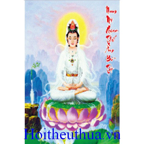 Tranh thêu chữ thập 3D Phật Quan Âm. Kích thước: 49x64cm
