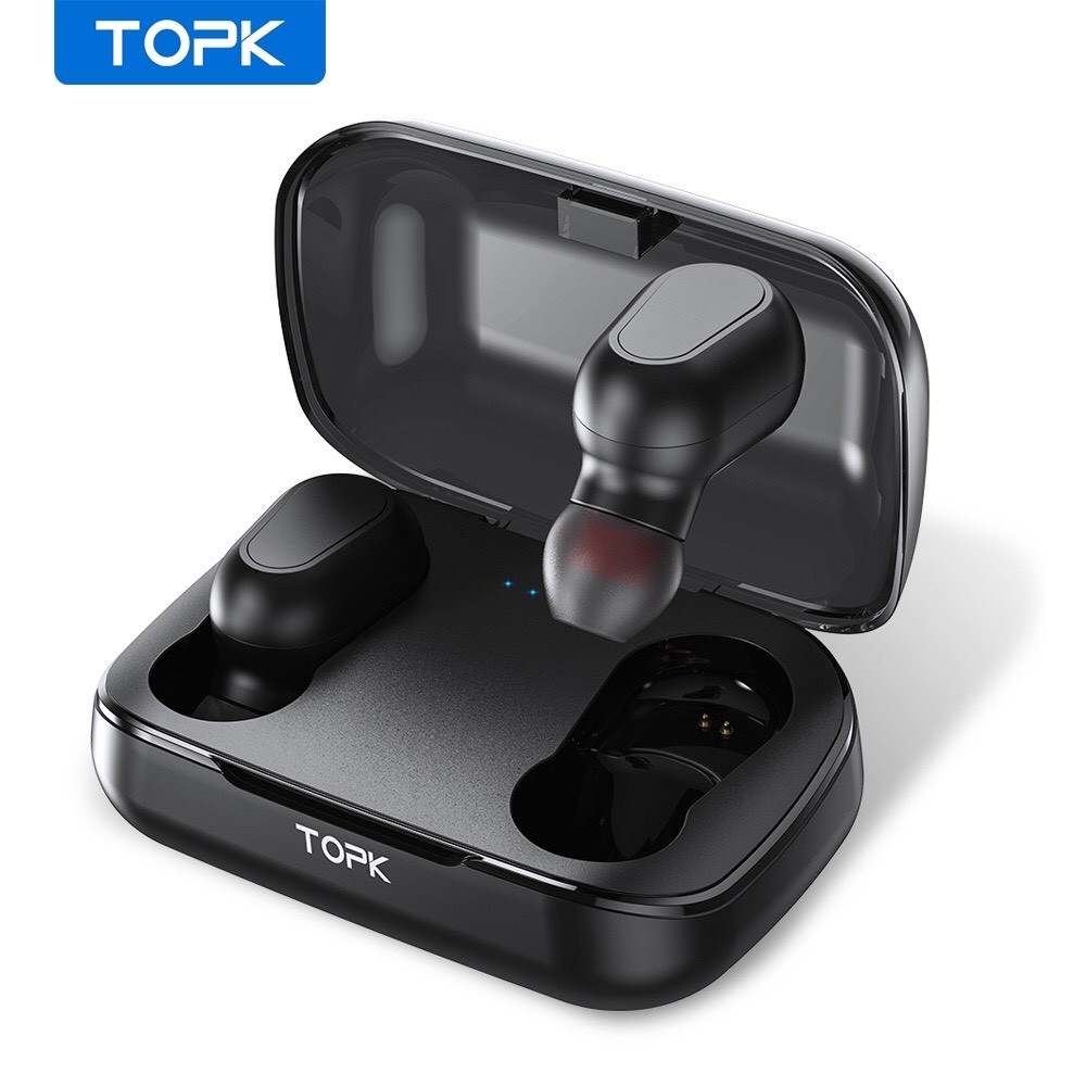 Tai nghe không dây TOPK T10 TWS kết nối bluetooth V5.0 kiểu dáng nhét tai nhỏ gọn