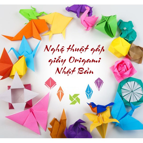 Giấy Origami màu; kích thước 19,5cm x 19,5cm hoặc 25cm x 25cm (100 tờ; 10 màu)