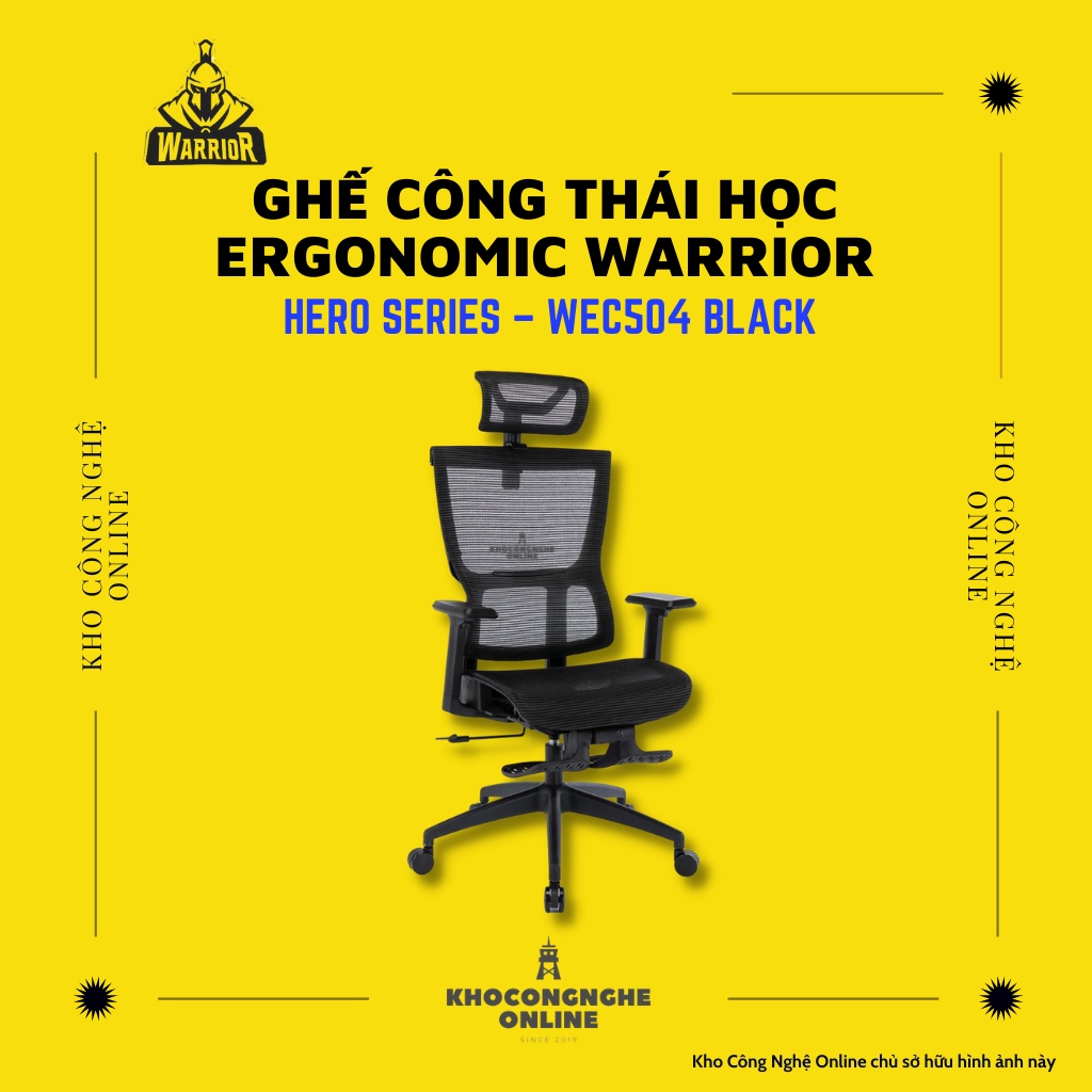 Ghế công thái học ergonomic WARRIOR – Hero series – WEC504 Black