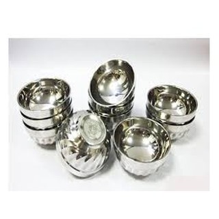 Bộ 10 bát cơm xoắn inox Hoàng Gia 2 lớp cách nhiệt LOẠI 11,5 cm
