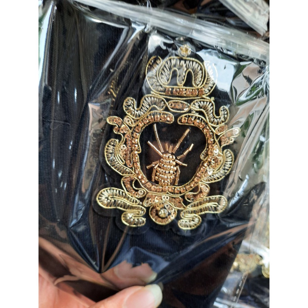 Quần âu nam ống côn hàn quốc, Quần tây nam thêu logo đính đá họa tiết vải tuyết hàn