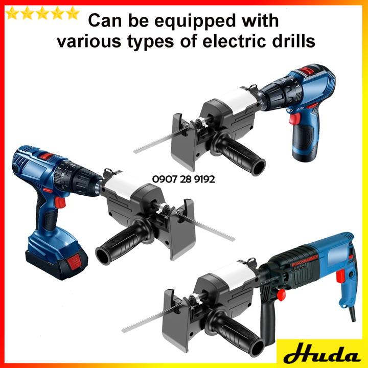 Bộ Chuyển Đổi Máy Khoan Thành Máy Cưa Điện, Máy Cắt Gỗ Cầm Tay - Tặng 25 Lưỡi Cưa Lọng Đa Năng