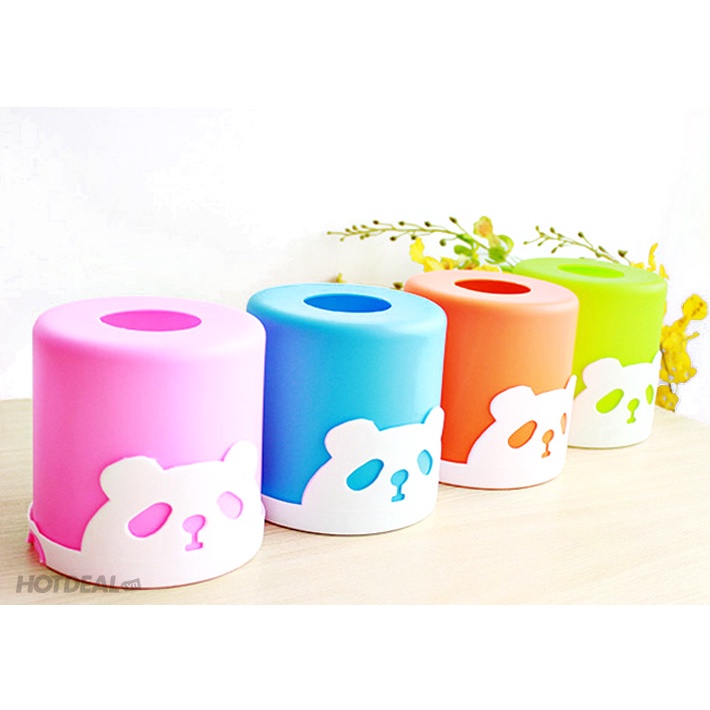 Hộp Đựng Khăn Giấy Mini Họa Tiết Gấu Panda Ngộ Ngĩnh