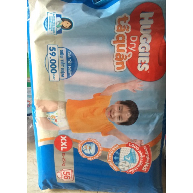 Tã quần huggies sai XXL 56 miếng (15-25kg)