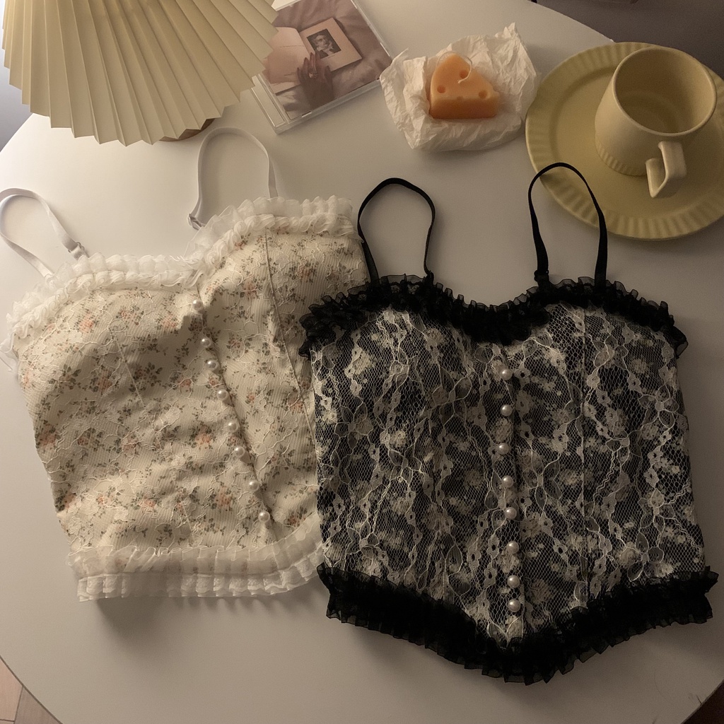 Áo Yếm Nhỏ 172622Áo Lót Họa Tiết Hoa Phối Ren Quyến Rũ Thời Trang Cho Nữ