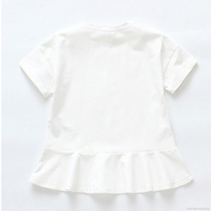 Đầm ngắn tay in hình động vật cho bé gái