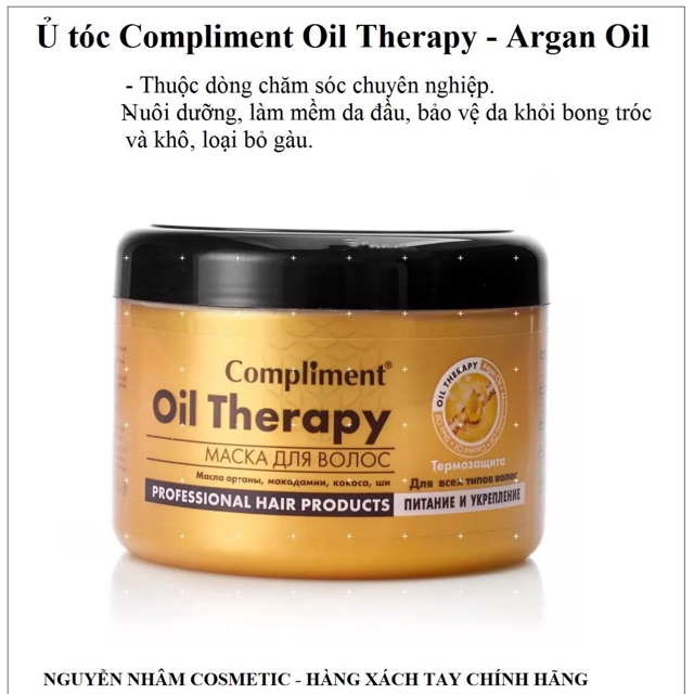 Ủ tóc Compliment Oil Therapy - Argan Oil chăm sóc chuyên sâu - Hàng Xách Tay
