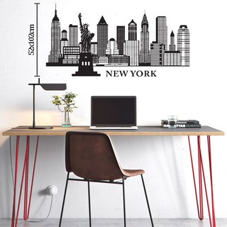 Hình Dán Tường Chủ Đề New York  | Tranh Dán Tường Cho Phòng Khách, Phòng Ngủ Có Keo Sẵn Bóc Dán Dễ Dàng