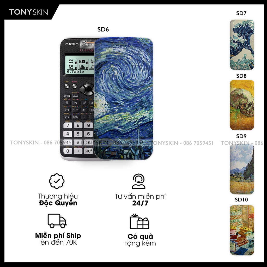 Skin dán máy tính CASIO In Hình Sơn Dầu Bộ 2 (Casio 570 / Casio 570-2nd/ Casio 580 /Vinacal..) sdb2