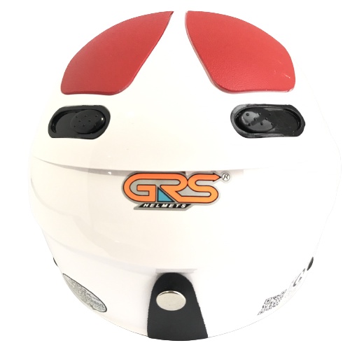 Mũ bảo hiểm nửa đầu có kính - Hàng cao cấp - Kiểu dáng thời trang - GRS A102K (Trắng phối đỏ)