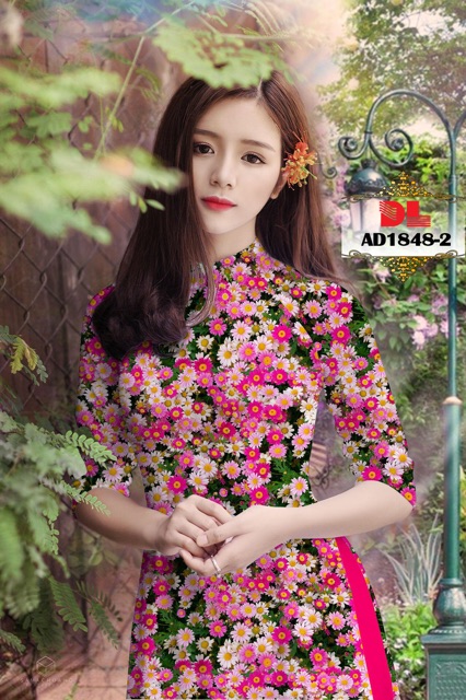 Vải áo dài hoa cúc