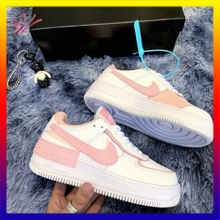 [HOT HIT] Giày thể thao Air force one Shadow Summit White Coral Pink, Af1 trắng vạch hồng phấn, Đế hai lớp. Chuẩn 1-1