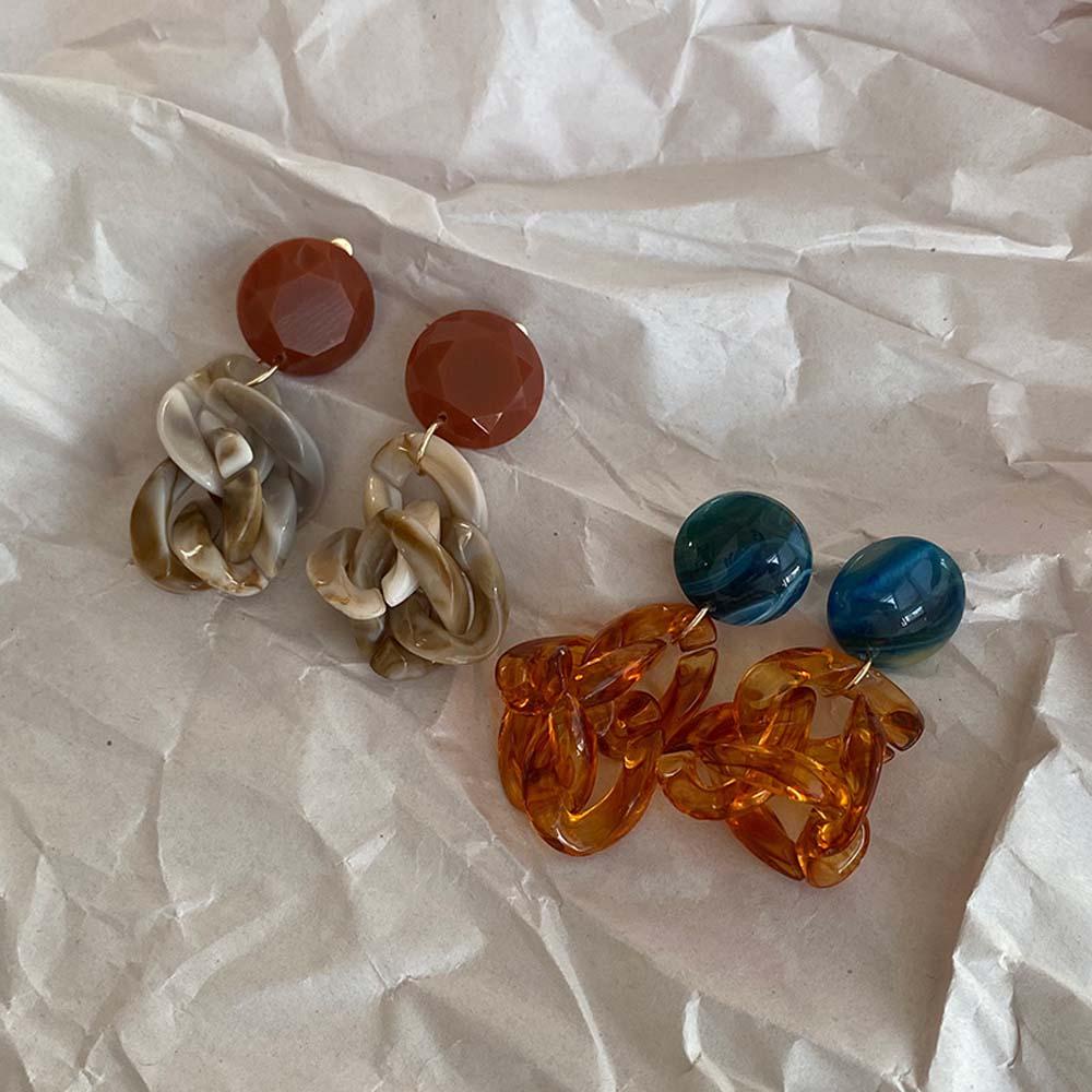 JARRED Bông Tai Dáng Dài Họa Tiết Hình Học Màu Sắc Nổi Bật Phong Cách Retro