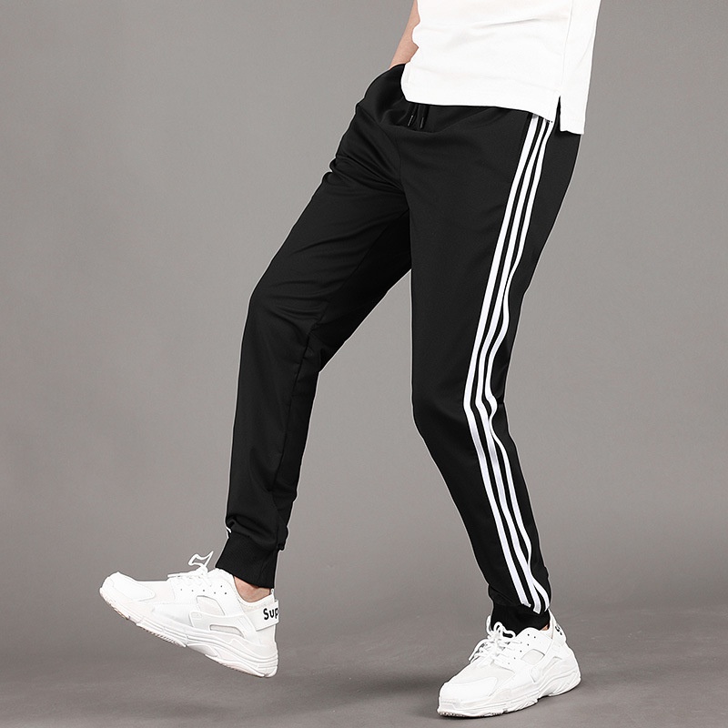 Quần thun đen 3 sọc ống bo nam nữ unisex quần jogger chất thun poly 2 da co dãn 4 chiều cao cấp