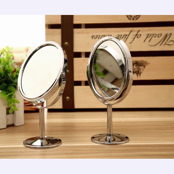 Gương trang điểm phóng đại Inox hình tròn 2 măt gương ( xoay tròn 3060 )