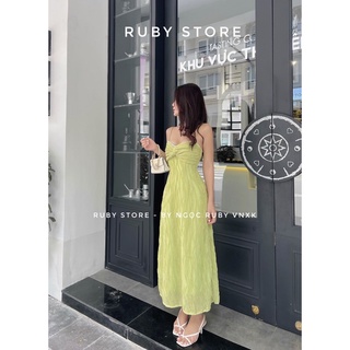 Đầm Maxi 2 Dây Xoắn Ngực  ( RUBYSTORE )