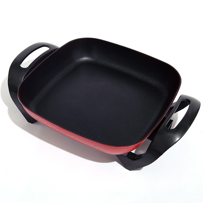 Nồi Lẩu Điện Bếp Lẩu Vuông Màu Đỏ 5 Lít Chống Dính Đa Năng Tiện Lợi