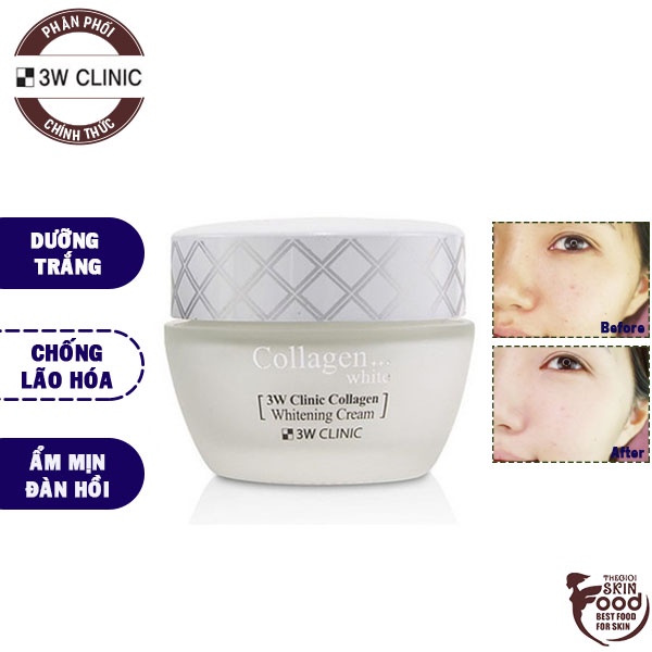 Kem Dưỡng Trắng Da 3W Clinic Collagen Whitening Cream 60ml