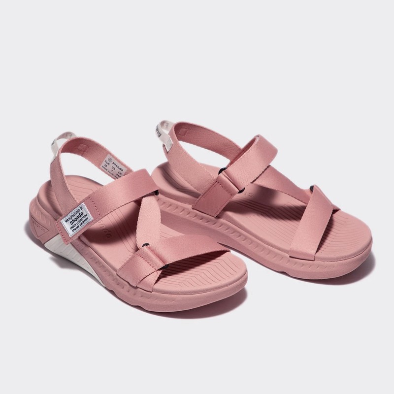 [Mã FASHIONMALLT4 giảm tới 30K đơn 150K] Giày Sandal Unisex Shondo F7 Racing Đế Hồng Phối Trắng Quai Hồng Shondo F7R7272