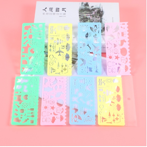 Thước kẻ in hình hình cho bé làm mỹ thuật, đồ dùng học sinh, họa tiết dễ thương