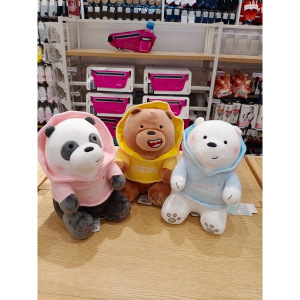 Miniso 🆕 Gấu Trúc / GRIZZLY / Gấu Băng We Bare Bears Có Áo Hoodie 25cm