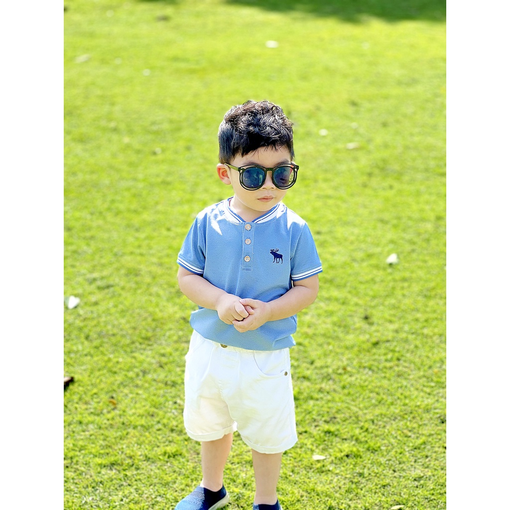 Áo Polo Bé Trai Cổ Bomber Size 9-30kg 💕𝑭𝑹𝑬𝑬𝑺𝑯𝑰𝑷 💕 - Áo Thun Cho Bé, 1-9 Tuổi - Áo Phông trơn cao cấp