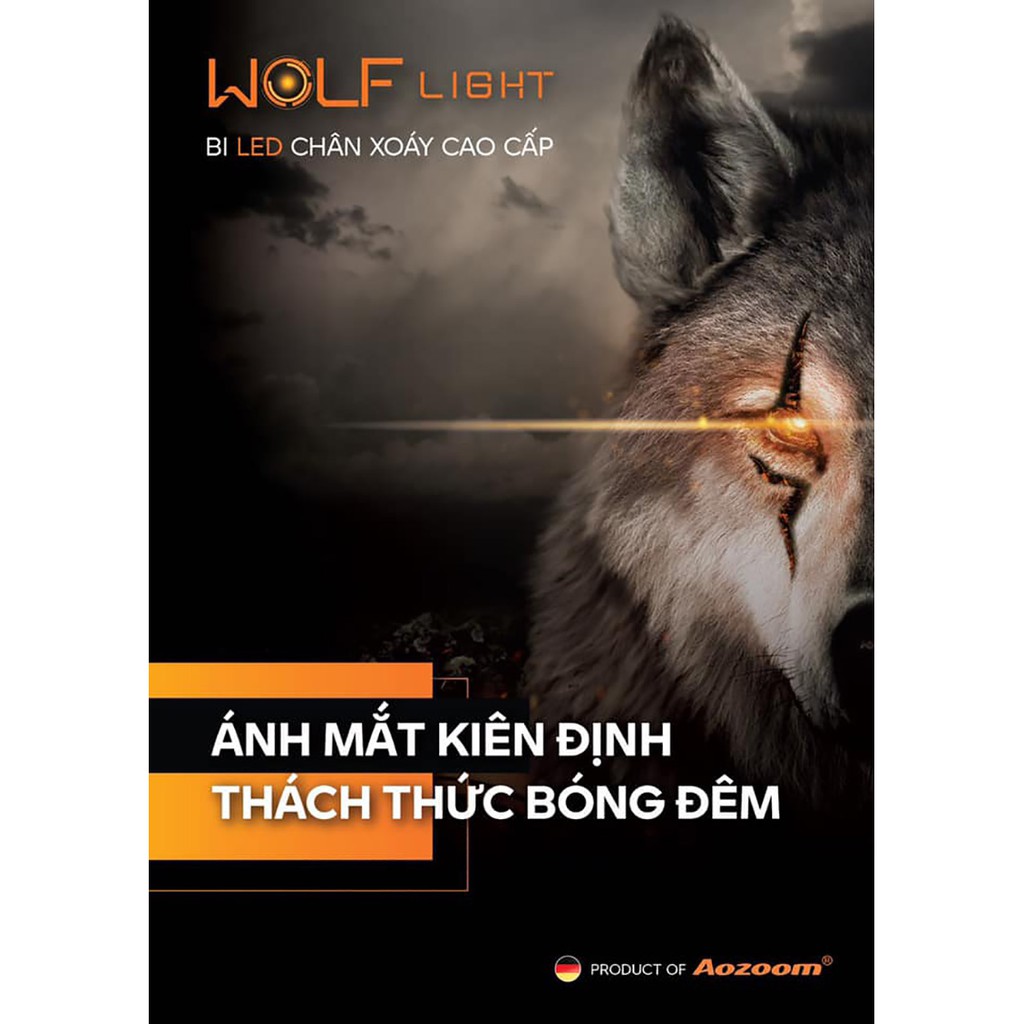 Bộ Đèn Ô tô Aozoom Bi Led Chân Xoáy WOLF Light Chính Hãng Aozoom Bảo Hành 3 Năm Xe Hơi