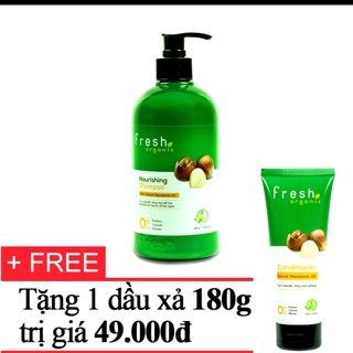 [Tặng 1 dầu xả Fresh Macadamia 180g - Dầu gội Fresh Organic Macadamia Oil 500g chính hãng