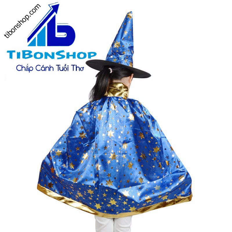 Trang Phục hóa Trang halloween-SET phù thủy áo choàng và nón