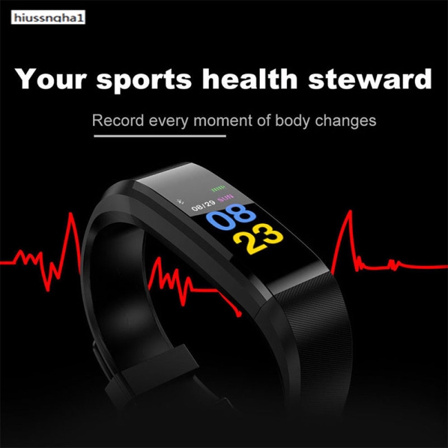 Bluetooth Smart Watch Heart Rate Blood Pressure Monitor Fitness Tracker Bracelet