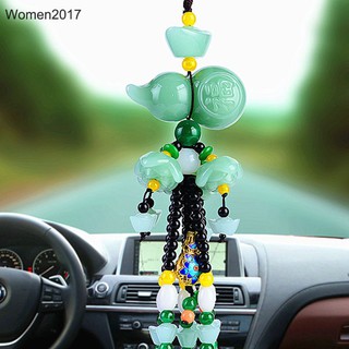 Dây tua rua treo trang trí xe ô tô đính đá ngọc bích xinh xắn