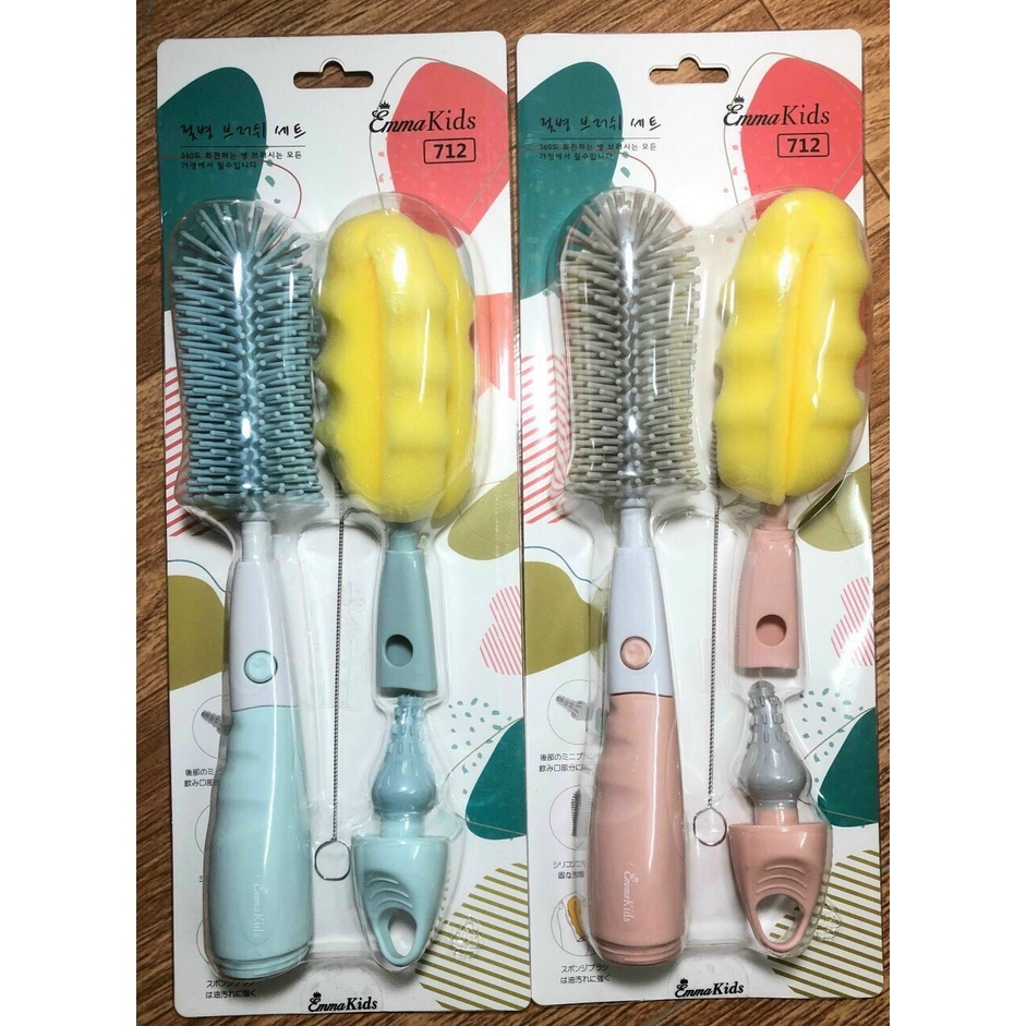 Cọ Bình Sữa Silicon Và Cọ Mút Emma Kids 4 Trong 1 Đa Năng