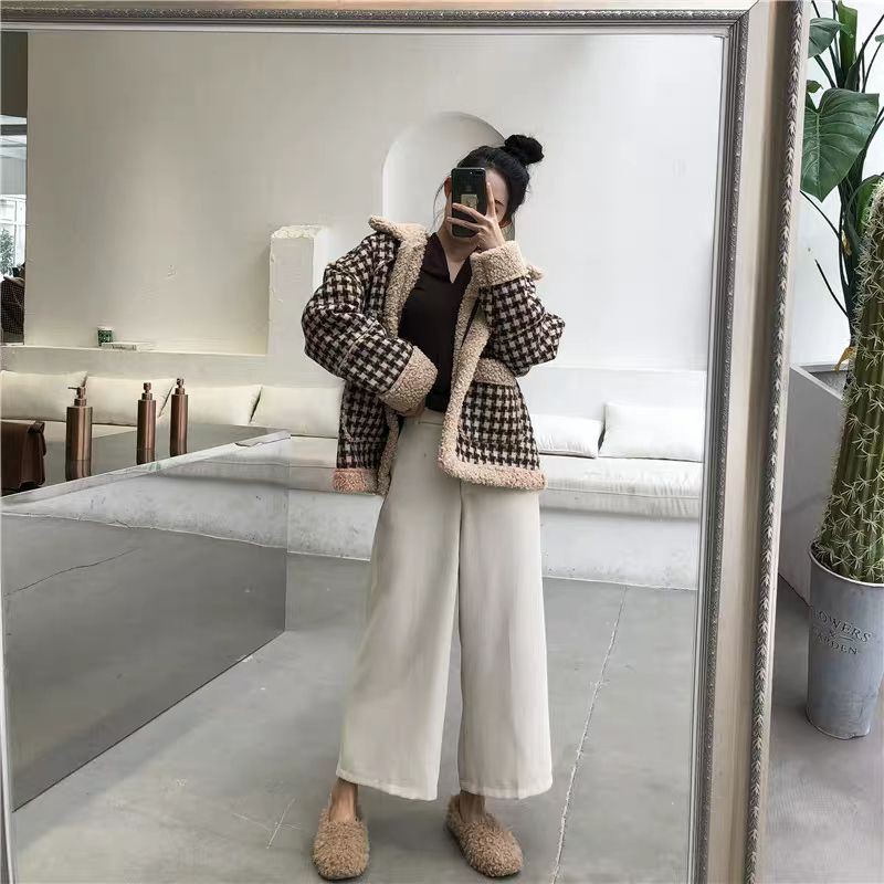 Áo khoác dạ hoạ tiết caro basic Hàn Quốc lót lông cừu siêu xịn hàng Quảng Châu (ảnh thật  | BigBuy360 - bigbuy360.vn