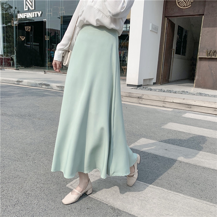 Chân Váy Maxi Chữ A Màu Trơn Cạp Cao Thời Trang Mùa Hè | BigBuy360 - bigbuy360.vn