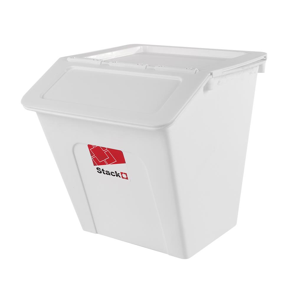 HomeBase STACKO Thùng nhựa đựng đồ đa năng có nắp 27L Parrot Thái Lan W37.7xH39xD41.2cm màu trắng