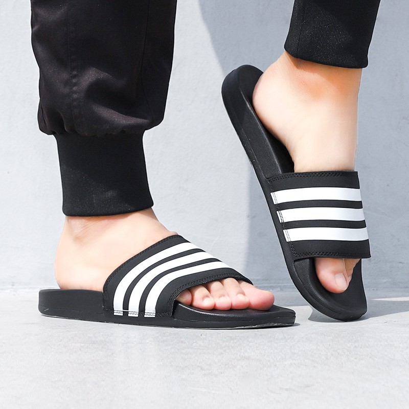 Dép Adidas Chính Hãng 🔴FREESHIP🔴Adidas Adilette Comfort Slides Black White Chính Hãng - Dép Thời Trang Đế Mềm AP9971
