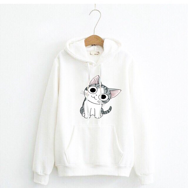 Áo hoodie nam nữ mèo nghiêng đầu có bigsize đen hơn 100kg | BigBuy360 - bigbuy360.vn