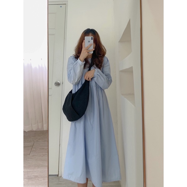 đầm suông màu xanh